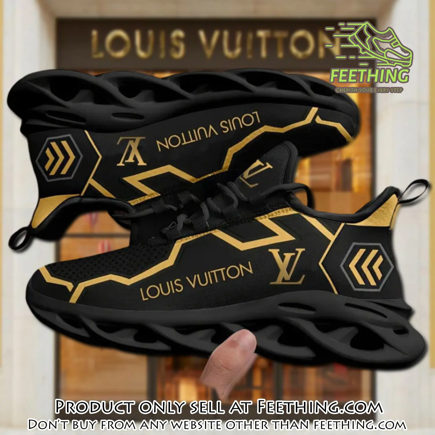 Louis vuitton yellow logo black max soul shoes luxury brand gifts for men women ft4357846